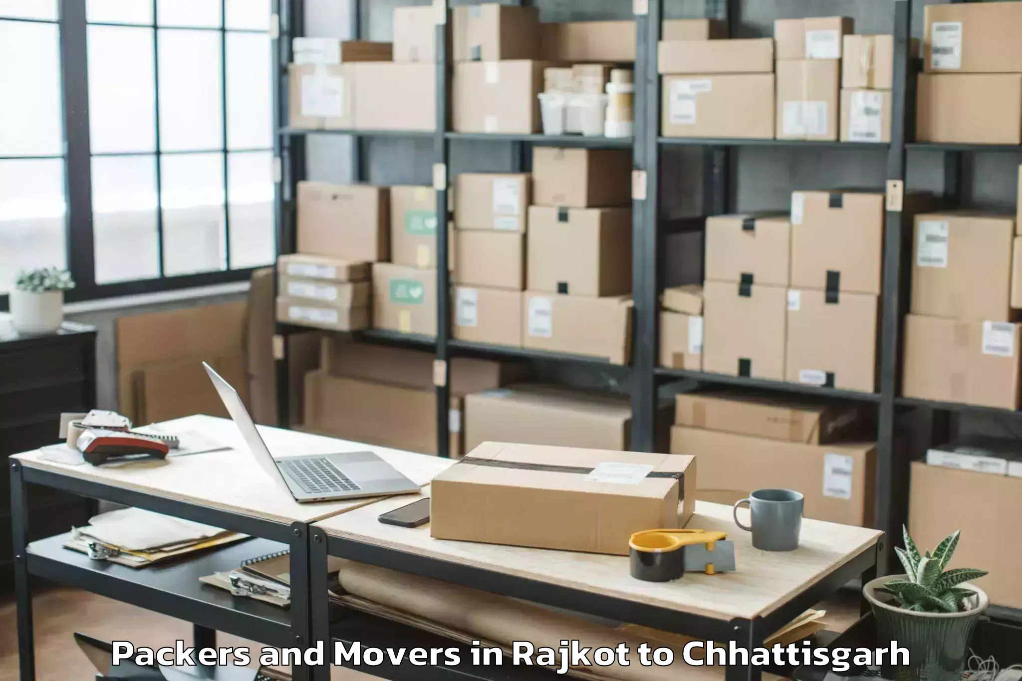 Quality Rajkot to Kalinga University Raipur Packers And Movers